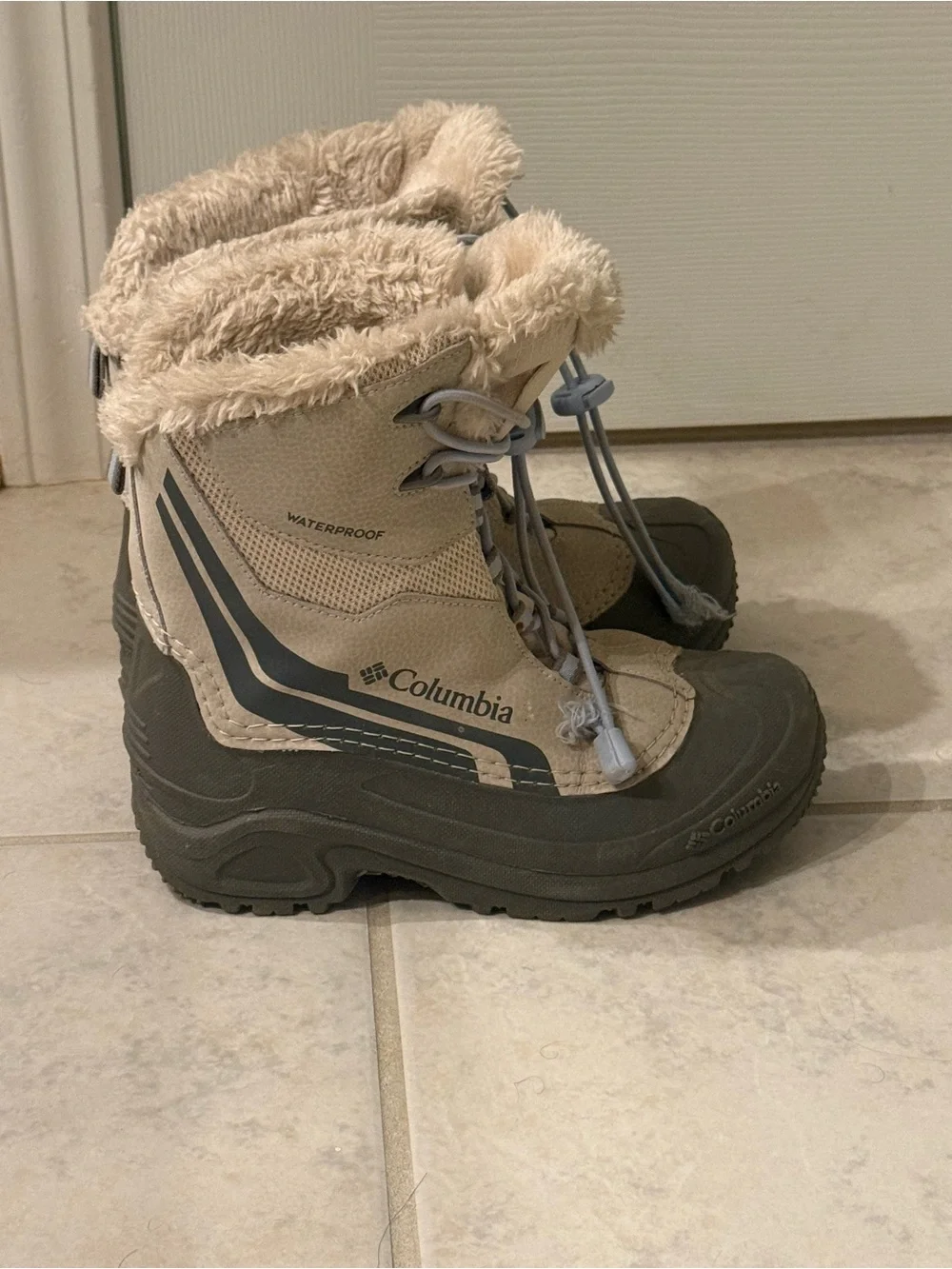 Columbia Kids Beige and Gray Insulated Snow Boots